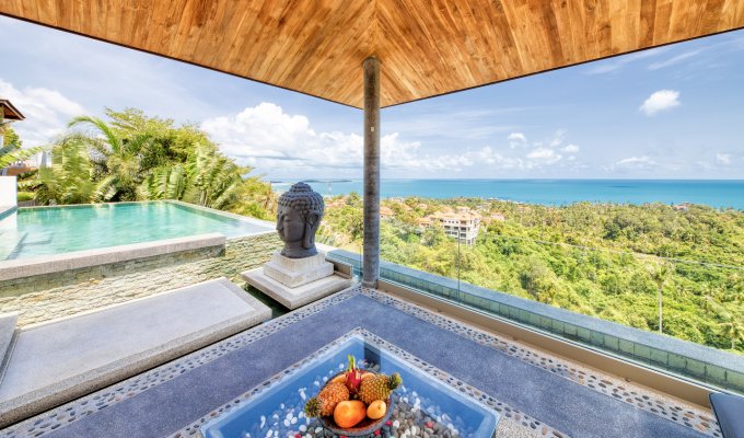 Thailande Location Villa à Koh Samui avec piscine, vue mer et Personnel