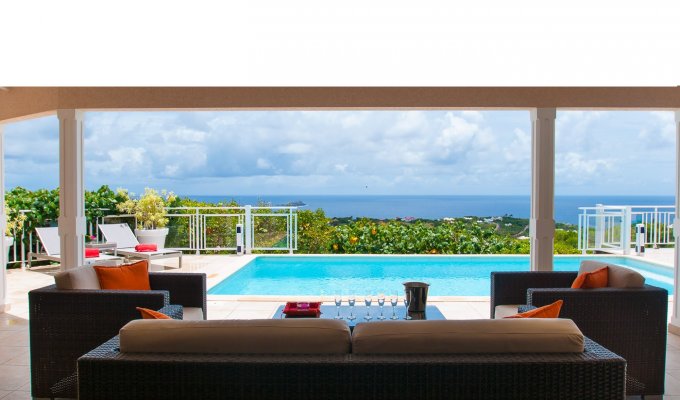 Location Villa St Barth Vue Mer avec piscine privée sur les hauteurs de Vitet Caraibes Antilles Francaises