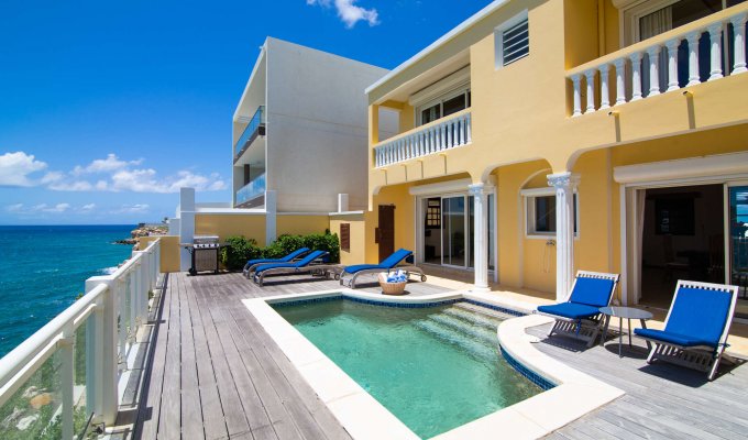 St Maarten Location Villa Beacon Hill Front de mer avec Piscine