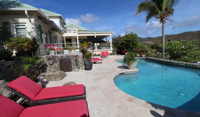 St Maarten Location Villa Oyster Pond Piscine & Jacuzzi Vue mer