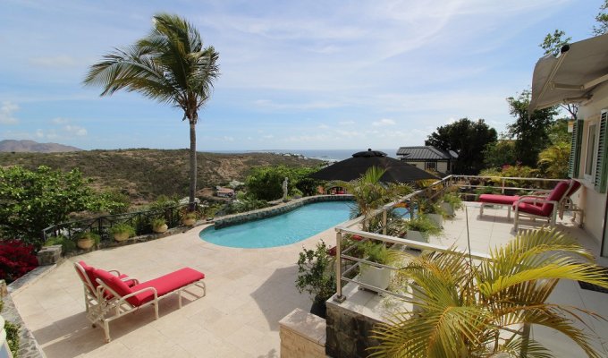 St Maarten Location Villa Oyster Pond Piscine & Jacuzzi Vue mer