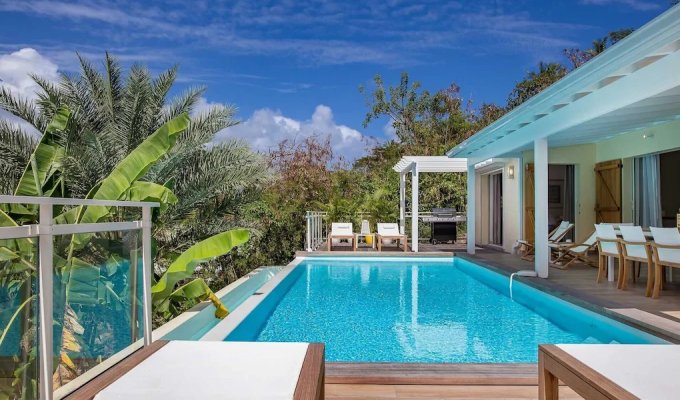 St Martin Location Villa Baie Orientale piscine privée Résidence les Jardins de Baie Orientale