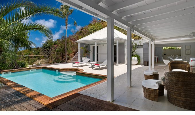 Location St Barthélémy - Villa de Luxe avec piscine privée et vue mer à St Barth - Flamands - Caraibes - Antilles Francaises