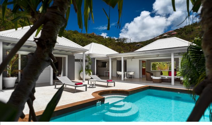 Location St Barthélémy - Villa de Luxe avec piscine privée et vue mer à St Barth - Flamands - Caraibes - Antilles Francaises