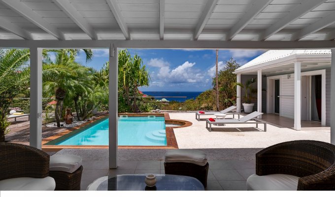 Location St Barthélémy - Villa de Luxe avec piscine privée et vue mer à St Barth - Flamands - Caraibes - Antilles Francaises