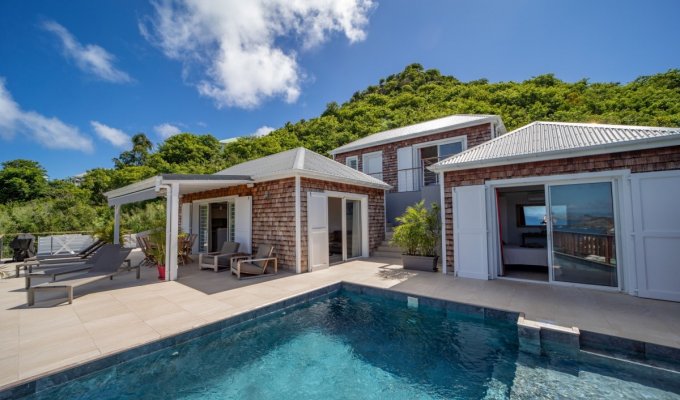 Location Villa St Barthelemy Flamands Vue mer Piscine privée