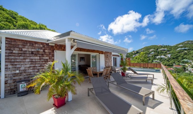 Location Villa St Barthelemy Flamands Vue mer Piscine privée