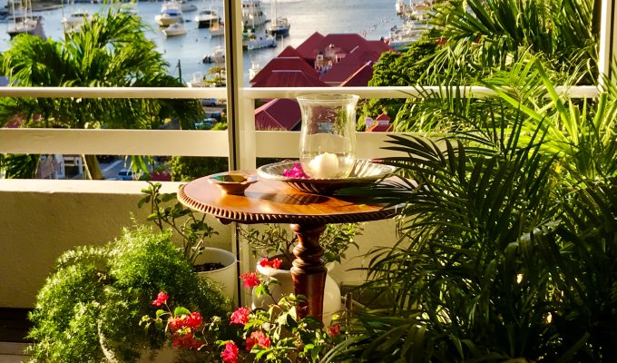 Location Appartement à St Barth, Vue sur la mer et le port de Gustavia - Caraibes - Antilles Françaises