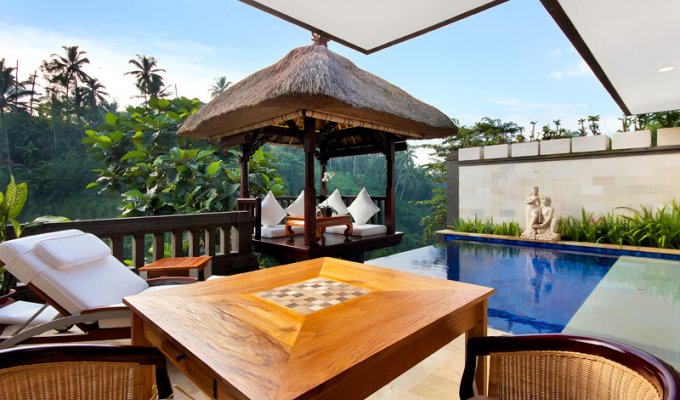 Indonesie Bali Ubud Location Villa Terrasse et piscine privée dans un complexe luxe 