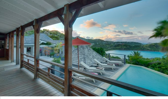 Location Villa de Luxe à St Barth avec piscine privée surplombant le lagon de Petit Cul de sac - Domaine privé du Levant - Caraibes - Antilles Françaises