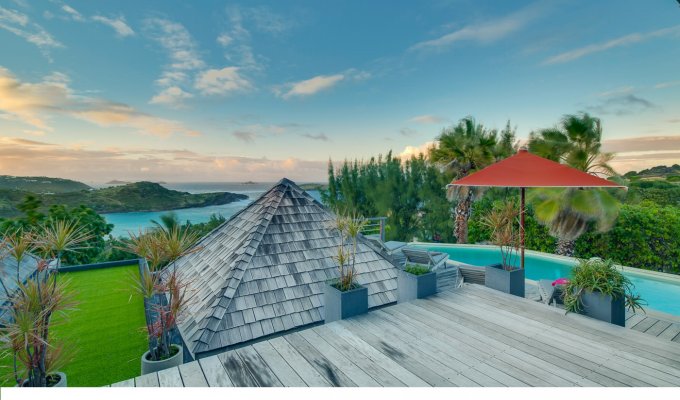 Location Villa de Luxe à St Barth avec piscine privée surplombant le lagon de Petit Cul de sac - Domaine privé du Levant - Caraibes - Antilles Françaises