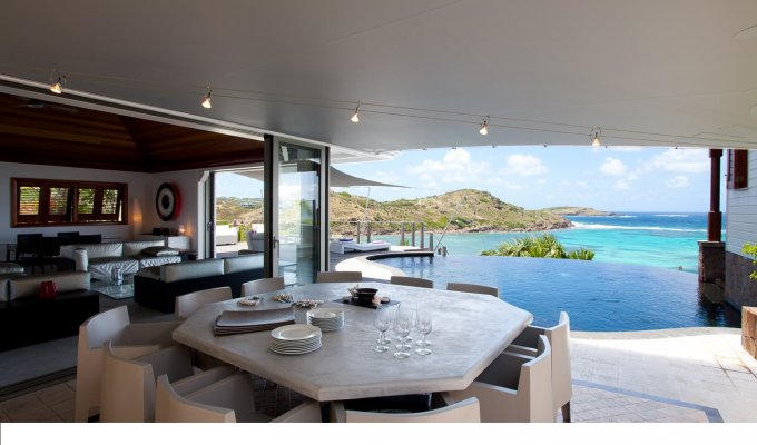 Location Villa de Luxe à St Barth avec piscine privée surplombant le lagon de Petit Cul de sac - Domaine privé du Levant - Caraibes - Antilles Françaises