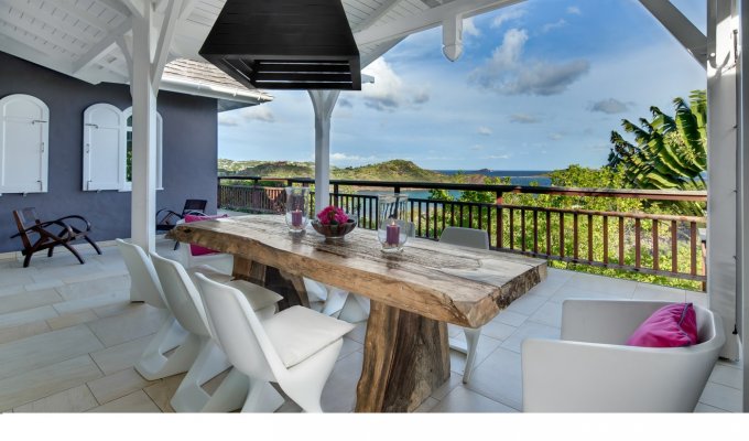 Location Villa de Luxe à St Barth avec piscine privée surplombant le lagon de Petit Cul de sac - Domaine privé du Levant - Caraibes - Antilles Françaises