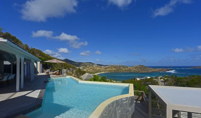 Location Villa de Luxe à St Barth avec piscine privée surplombant le lagon de Petit Cul de sac - Domaine privé du Levant - Caraibes - Antilles Françaises