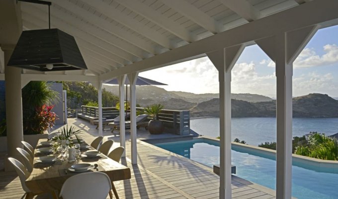 Location Villa de Luxe à St Barth avec piscine privée surplombant le lagon de Petit Cul de sac - Domaine privé du Levant - Caraibes - Antilles Françaises