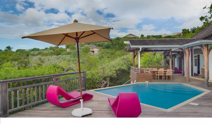 Location Vacances St Barth - Villa de Luxe à St Barthélémy avec piscine privée surplombant le lagon de Petit Cul de sac - Domaine privé du Levant - Caraibes - Antilles Françaises