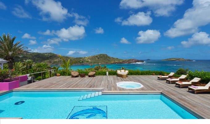 Location Villa de Luxe à St Barth avec piscine privée surplombant le lagon de Petit Cul de sac - Domaine privé du Levant - Caraibes - Antilles Françaises