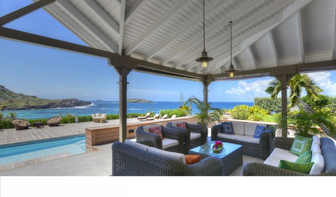 Location Villa de Luxe à St Barth avec piscine privée surplombant le lagon de Petit Cul de sac - Domaine privé du Levant - Caraibes - Antilles Françaises