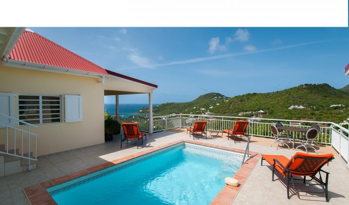 Location Villa de Luxe à St Barth avec piscine privée et Vue Mer sur les hauteurs St Jean - Caraibes - Antilles Françaises