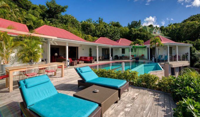 Location Villa de Luxe à St Barth avec piscine privée et Vue Mer sur les hauteurs de St Jean - Caraibes - Antilles Françaises