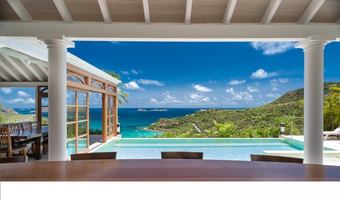 Location Villa de Luxe à St Barth avec piscine privée et Vue Mer sur les hauteurs de St Jean - Caraibes - Antilles Françaises