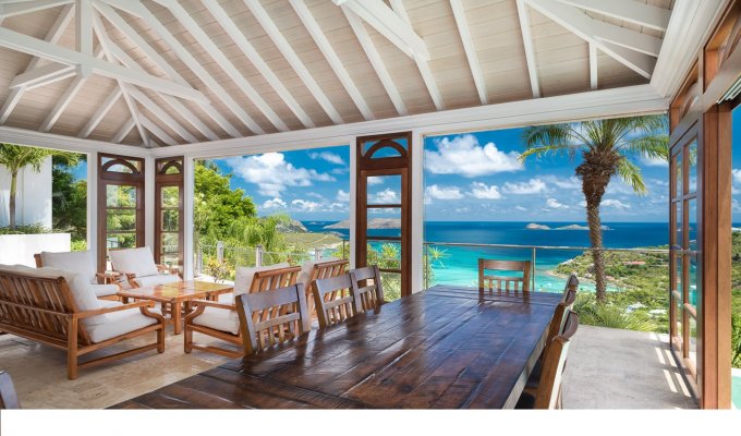 Location Villa de Luxe à St Barth avec piscine privée et Vue Mer sur les hauteurs de St Jean - Caraibes - Antilles Françaises