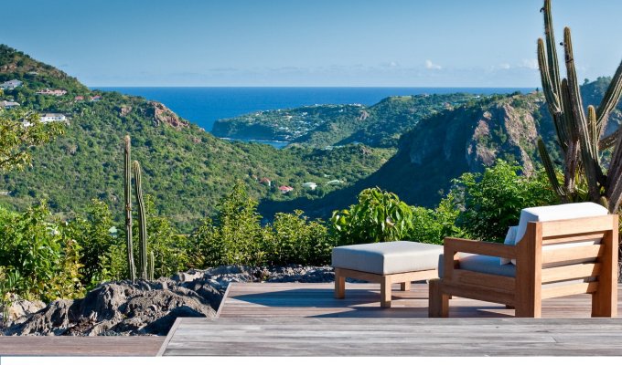 Location Vacances St Barthélémy - Villa de Luxe à St Barth avec piscine privée - Vue sur Baie du Gouverneur - Caraibes - Antilles Françaises