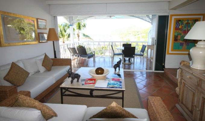 Location St Barthélémy - Appartement à St Barth avec vue sur le port de Gustavia - Caraibes - Antilles Françaises