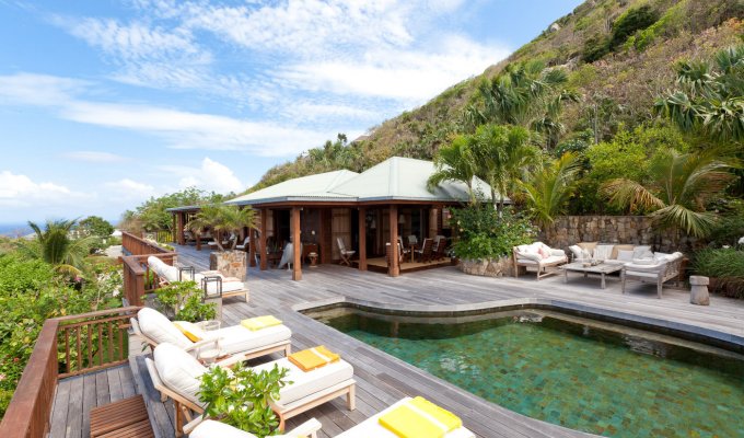 LOCATION SAINT BARTHELEMY - Villa de Luxe Vue Mer - piscine privée - hauteurs de Vitet - St Barth - Caraibes -  Antilles Francaises 