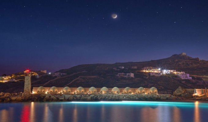 Location villa de luxe Mykonos, avec piscine privée et plage privée.	